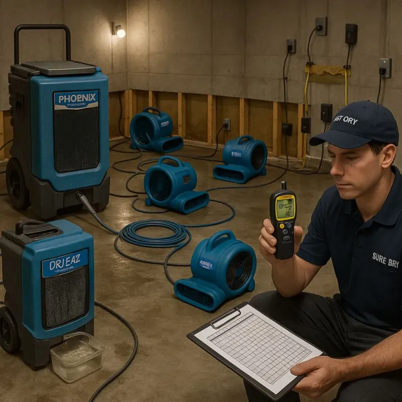Structural Drying and Dehumidification process in Chicago Heights, IL